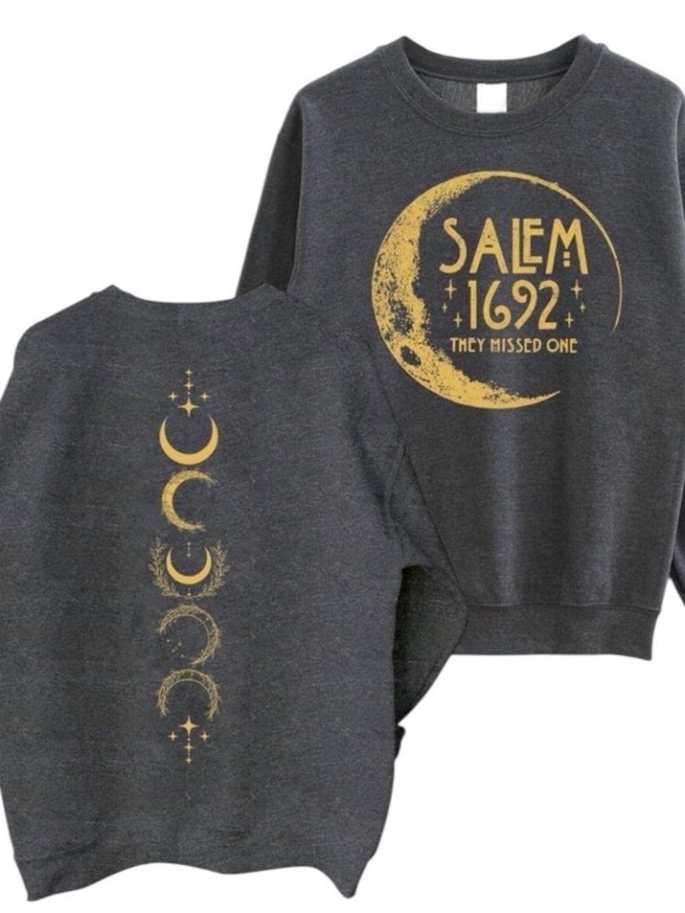 SALEM Halloween Witchy Pullover Sweatshirt in Black and Orange Graphics Size L